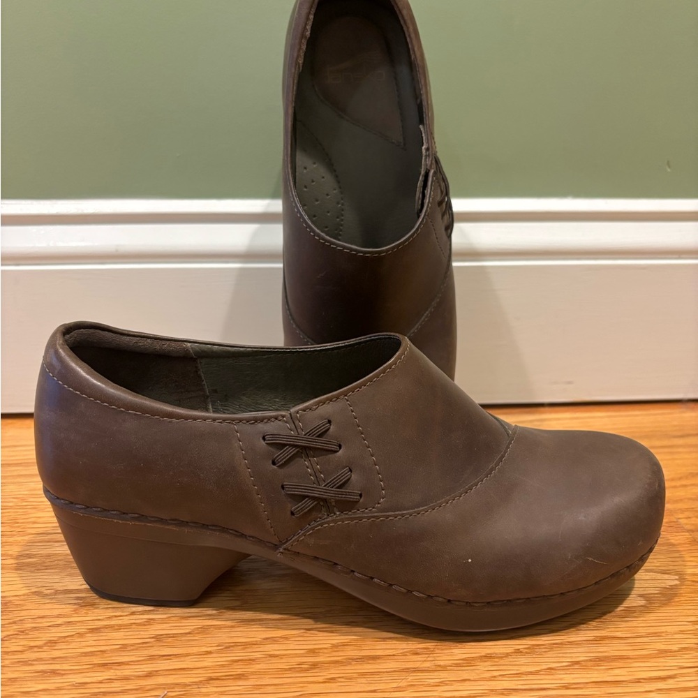 Dansko Dark Brown Leather Mules